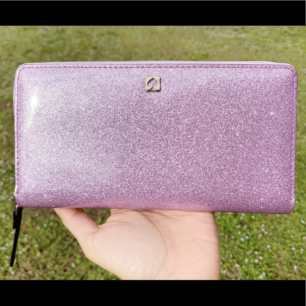 SALE‼️ Kate spade lilac glitter zip around wallet - Picture 1 of 5